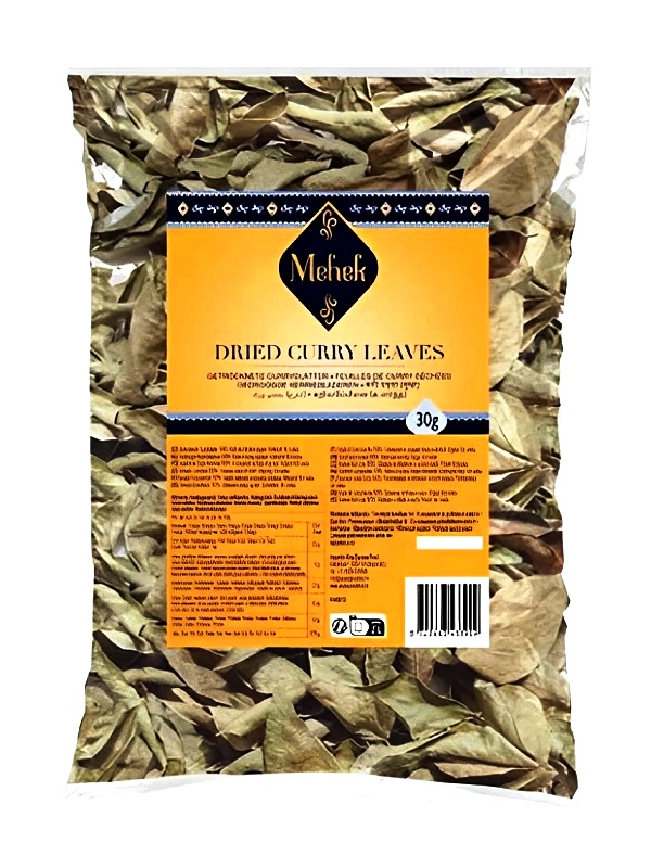 Foglie di Curry essiccate - Mehek 30g. Foglie di Curry essiccate - Mehek 30g.